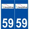 59 Wasquehal logo autocollant plaque stickers ville