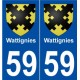 59 Wattignies blason autocollant plaque stickers ville