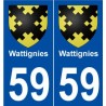 59 Wattignies blason autocollant plaque stickers ville