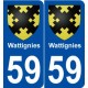 59 Wattignies blason autocollant plaque stickers ville