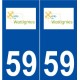 59 Wattignies  logo autocollant plaque stickers ville