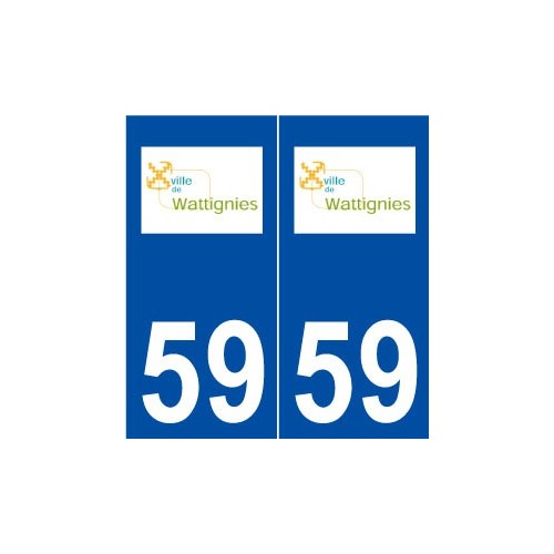59 Wattignies  logo autocollant plaque stickers ville