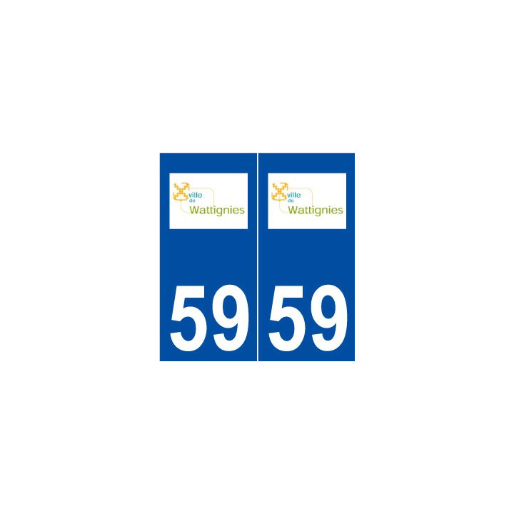 59 Wattignies  logo autocollant plaque stickers ville