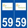 59 Wattignies  logo autocollant plaque stickers ville
