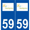 59 Wattignies  logo autocollant plaque stickers ville