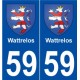 59 Wattrelos blason autocollant plaque stickers ville