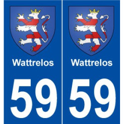 59 Wattrelos blason autocollant plaque stickers ville