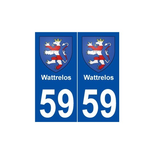 59 Wattrelos blason autocollant plaque stickers ville