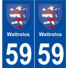 59 Wattrelos blason autocollant plaque stickers ville