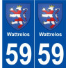 59 Wattrelos blason autocollant plaque stickers ville