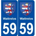 59 Wattrelos blason autocollant plaque stickers ville