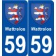59 Wattrelos blason autocollant plaque stickers ville