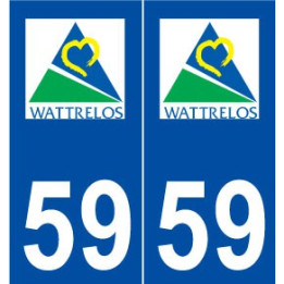 59 Wattrelos logo autocollant plaque stickers ville