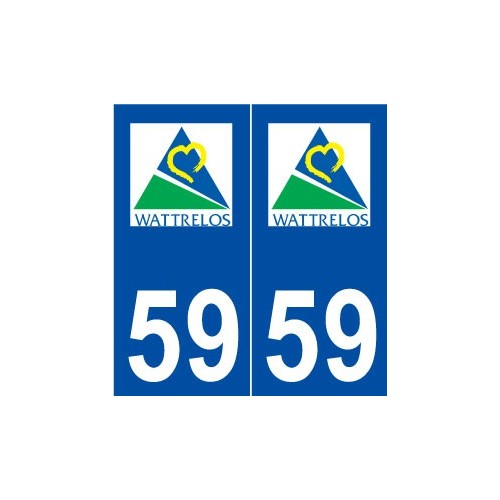 59 Wattrelos logo autocollant plaque stickers ville