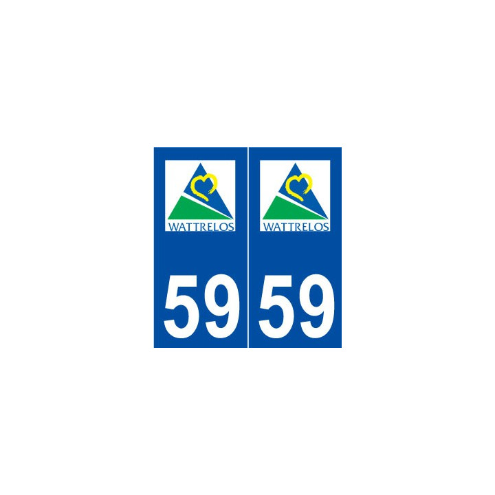 59 Wattrelos logo autocollant plaque stickers ville