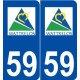 59 Wattrelos logo autocollant plaque stickers ville
