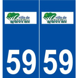 59 Wavrin logo autocollant plaque stickers ville
