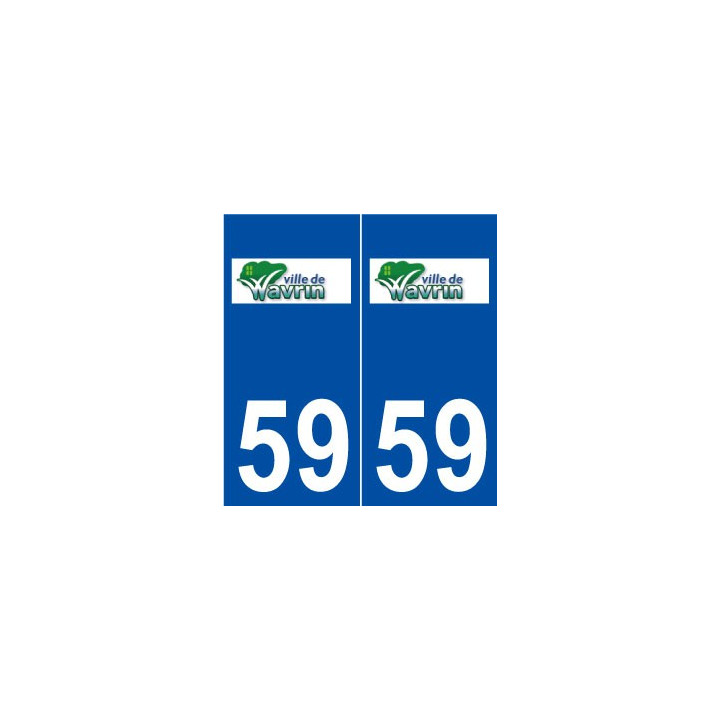 59 Wavrin logo autocollant plaque stickers ville