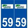 59 Wavrin logo autocollant plaque stickers ville