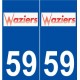 59 Waziers logo autocollant plaque stickers ville