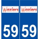 59 Waziers logo autocollant plaque stickers ville