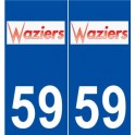 59 Waziers logo autocollant plaque stickers ville