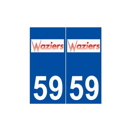 59 Waziers logo autocollant plaque stickers ville