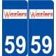 59 Waziers logo autocollant plaque stickers ville