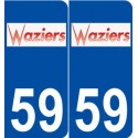 59 Waziers logo autocollant plaque stickers ville