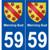 59 Wervicq-Sud blason autocollant plaque stickers ville
