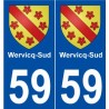 59 Wervicq-Sud blason autocollant plaque stickers ville