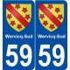 59 Wervicq-Sud blason autocollant plaque stickers ville