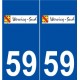 59 Wervicq-Sud logo autocollant plaque stickers ville