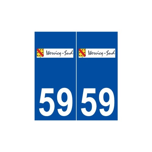 59 Wervicq-Sud logo autocollant plaque stickers ville