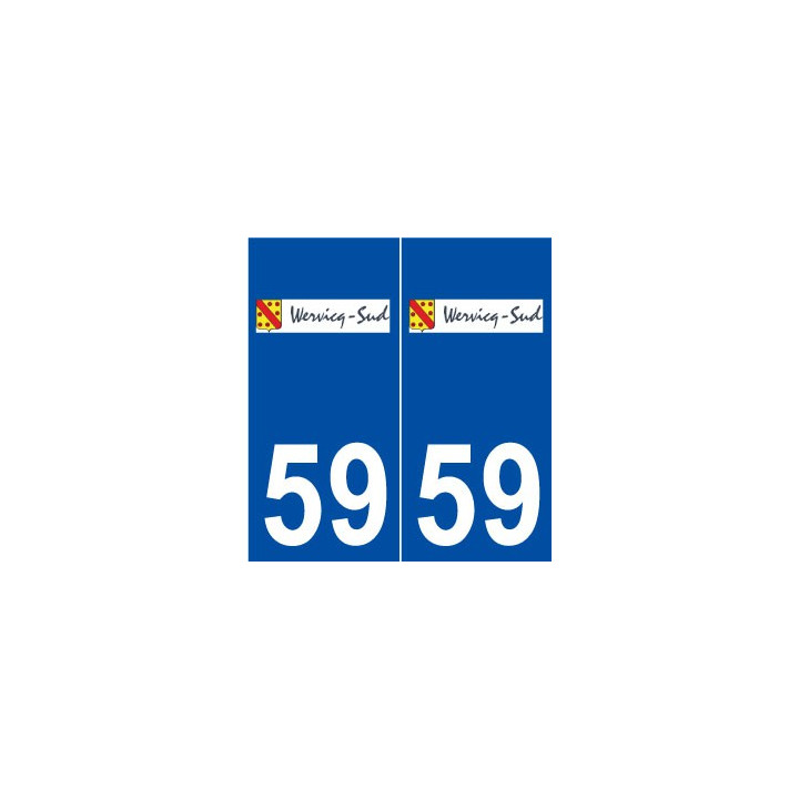 59 Wervicq-Sud logo autocollant plaque stickers ville