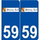 59 Wervicq-Sud logo autocollant plaque stickers ville