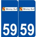 59 Wervicq-Sud logo autocollant plaque stickers ville