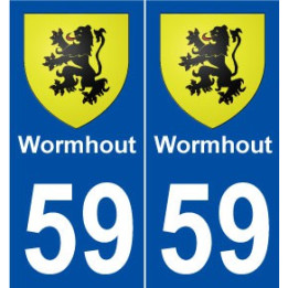 59 Wormhout blason autocollant plaque stickers ville