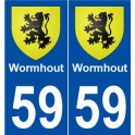 59 Wormhout blason autocollant plaque stickers ville