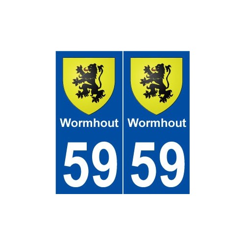 59 Wormhout blason autocollant plaque stickers ville