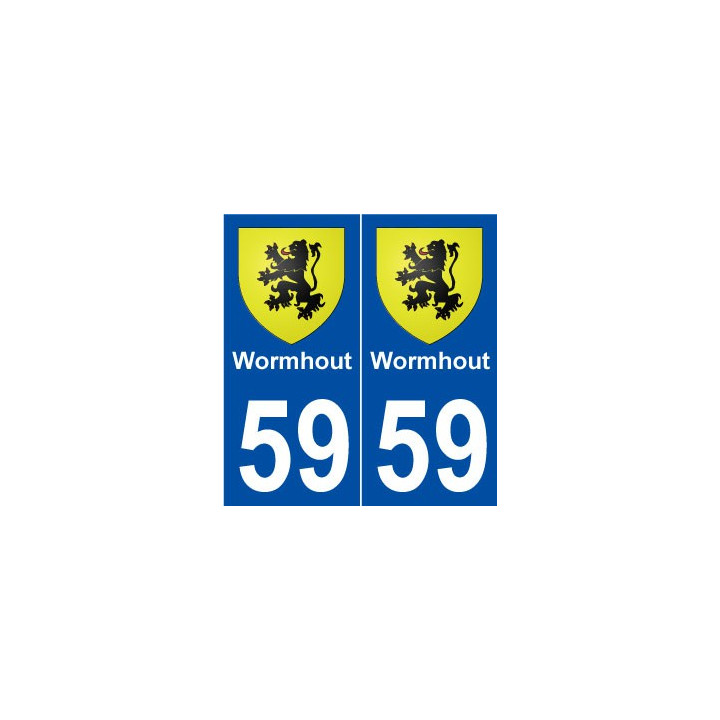 59 Wormhout blason autocollant plaque stickers ville