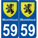59 Wormhout blason autocollant plaque stickers ville