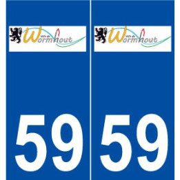 59 Wormhout logo autocollant plaque stickers ville