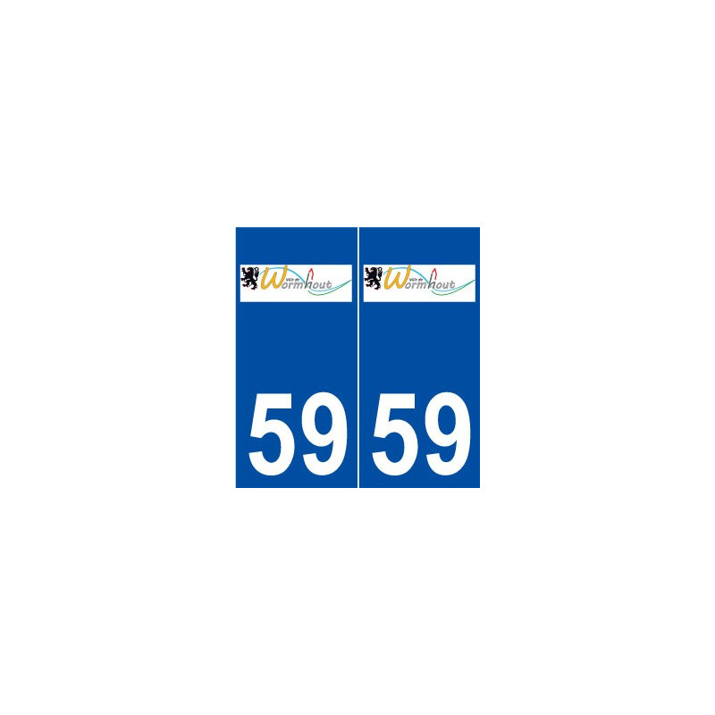 59 Wormhout logo autocollant plaque stickers ville