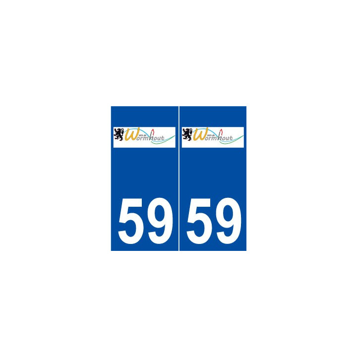 59 Wormhout logo autocollant plaque stickers ville