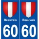 60 Beauvais blason autocollant plaque stickers ville