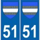 51 Marne autocollant plaque blason armoiries stickers département