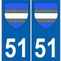 51 Marne autocollant plaque blason armoiries stickers département