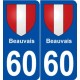 60 Beauvais blason autocollant plaque stickers ville