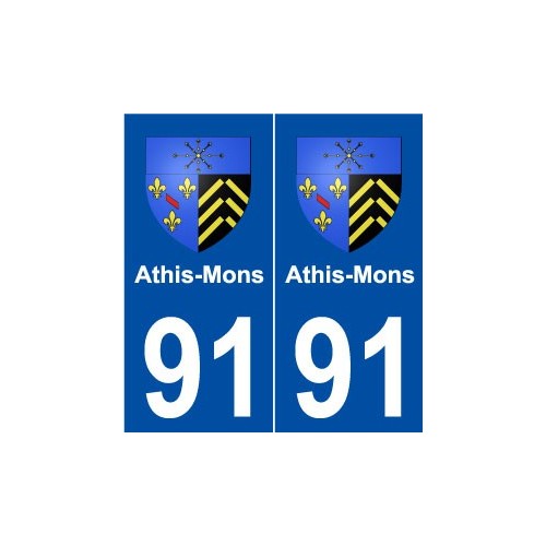 91 Athis-Mons blason autocollant plaque stickers ville